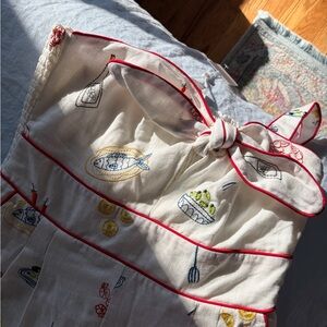 NWT Caroline Constas linen blend Mediterranean summer embroidered jumpsuit